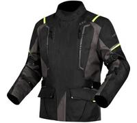LS2 Narvik impermeabile Giacca tessile moto da donna, nero-grigio-giallo, taglia 3XL per donne