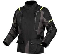 LS2 Narvik impermeabile Giacca tessile moto da donna, nero-grigio-giallo, taglia 5XL per donne