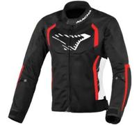 Macna Grisca Giacca tessile moto da donna, nero-bianco-rosso, taglia S per donne