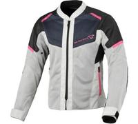 Macna Orcano 2.0 Giacca tessile moto da donna, nero-grigio-rosa, taglia S per donne