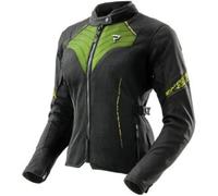 Giacca moto da donna Rebelhorn Jax nero-giallo fluo L