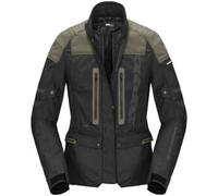 Spidi Traveler 3 Evo H2Out impermeabile Giacca tessile moto da donna, nero-verde, taglia L per donne