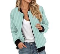 Giacca Donna Leggero Primavera Estate Zippata Giacca Esterna Bomber Tinta unita Giacca A Collo Alto Giacca Donna Antivento Aviatore Sottile Classico Casual Casual, verde menta, XX-Large