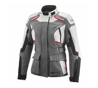 Ixon Midgard Giacca tessile da moto da donna impermeabile, nero-grigio-rosso, taglia S per donne