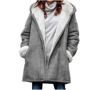 Giacca Donna Moda Autunno Inverno Unica con Cappuccio Zip Maniche Lunghe Larga Mantello Caldo Comfort per Esterno Stagione Fredda Perfetta per Protezione Termica e Stile Contemporaneo