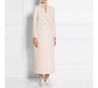 Giacca donna morbido cappotto caldo cappottino beige chiaro lungo 1362