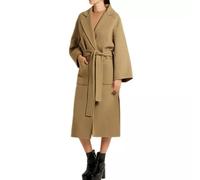 Giacca donna morbido cappotto cappottino cintura accappatoio beige cammello 1367