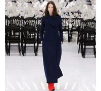 Giacca donna morbido cappotto cappottino lungo blu notte elegante 1387