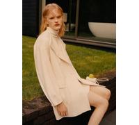 Giacca donna morbido cappotto cappottino lungo coperta elegante beige 1394