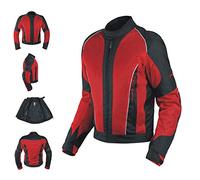 Giacca Donna Moto estiva protezioni Omologate Tessuto Mesh Traspirante Rosso S