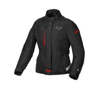 Macna Nivala impermeabile Giacca tessile moto da donna, nero/rosso, Taglia XS