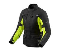 Revit Outback 5 H2O Giacca tessile impermeabile per motociclette, nero/giallo neon, Taglia 38