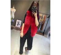 Giacca donna pile gilet pelliccia comodo elegante caldo bianco nero rosso 1242