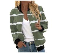 Giacca Donna Primaverile- Giubbottino Bomber Elegante Bomber Casual Zip Up Solido Cappotto Antivento Giacca Outwear Giacca a Vento con Tasche Giacca Estiva Giacca per Il Tempo Libero Giacchetto