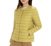 Giacca Donna Trapuntino Antivento Imbottito Leggero Giubbotto Caldo Trapuntato Ripiegabile Piumini Senza Cappuccio Mezza Stagione Taglie Forti Cerniera Cappotto Elegante Comodo Giacca Manica Lunga