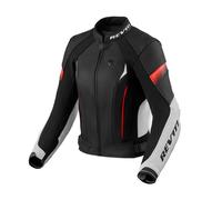 REV'IT! Giacca da moto donna Xena 4 pelle bianco-rosso fluo Taglia 42