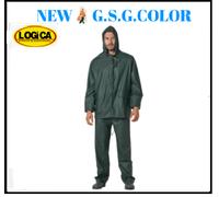 GIACCA E PANTALONI ANTIPIOGGIA COMPLETO POLIURETANO ANTI PIOGGIA COLORE VERDE
