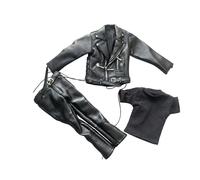 Giacca e Pantaloni in Ecopelle Stile Motociclista Giacca Biker in Ecopelle