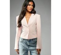 Giacca elegante senza colletto, di taglio corto per il lavoro, da indossare a matrimoni, ufficio, per colloqui, in occasioni formali in primavera e autunno L,M,S,XL,XS,XXL,XXS,XXXL,XXXXLTessuto intrec