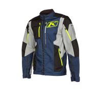 Klim Dakar S23, giacca in tessuto S male Blu Scuro/Grigio Chiaro/Nero/Giallo Fluo