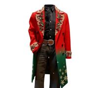 Giacca esterna leggera da uomo, leggera, con stampa divertente, morbida, con colletto e bottoni, in velluto a coste, comoda, casual, per vacanze, Watermelon Red-c, 3XL