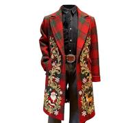 Giacca esterna leggera da uomo, leggera, con stampa divertente, morbida, con colletto e bottoni, in velluto a coste, comoda, casual, per vacanze, Watermelon Red-b, XXL