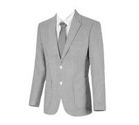 Giacca estiva da uomo in seersucker, aderente, casual, per matrimoni, balli studenteschi, traspirante, leggero, cappotto sportivo, Nero , M