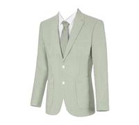 Giacca estiva da uomo in seersucker, aderente, casual, per matrimoni, balli studenteschi, traspirante, leggero, cappotto sportivo, EN8, S