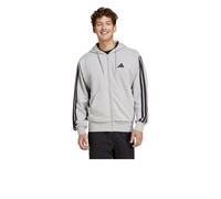 Giacca felpa cappuccio Hoodie UOMO Adidas Grigio Ess 3-S French Terry Full-Zip