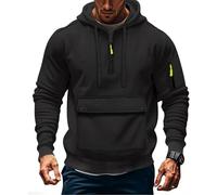 Giacca Felpa Lavoro Uomo con Cappuccio Zip Sport Casual Maniche Lunghe Tasche Cotone Leggera Autunno e Inverno Maniche Lunghe Maglioni Felpe Cerniera sul Davanti Resistenti Sportive Leggere Casual
