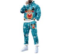 Giacca festiva stampata foderata in pile per occasioni festive e feste, un completo classico ma moderno formale., Blu cielo C, 4XL
