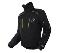 Rukka Flexo-R Giacca tessile da motocicletta impermeabile, nero/giallo, Taglia 62