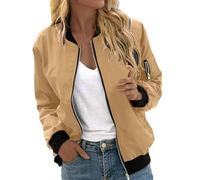 Giacca funzionale da donna per le mezze stagioni, a vento, in softshell, per escursionismo e attività all'aperto, A004 cachi, S