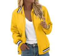 Giacca funzionale da donna per le mezze stagioni, a vento, in softshell, per escursionismo e attività all'aperto, A014 giallo, S