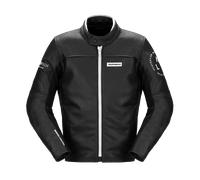 Spidi Genesis Giacca in pelle per moto, nero-bianco, taglia 56 per maschi