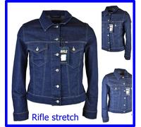 giacca giubbino giubbotto di jeans donna denim jacket trucker rifle s m l largo
