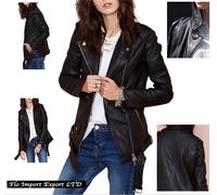 Giacca Giubbotto Chiodo Donna Simil Pelle PU Leather Woman Jacket JAC0012
