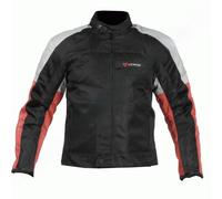 Giacca Giubbotto Moto In Tessuto Venom Sport Mesh 3 Strati Traforato Nero Rosso