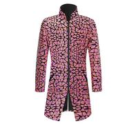Giacca gotica da uomo con paillettes, cappotto steampunk, lunga da uomo, alla moda, medievale, con chiusura lampo, stile vittoriano, gonna da passeggio, stile retrò, uniforme teatrale, costume da