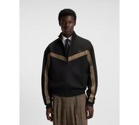 HUGO Felpa relaxed fit con zip e banda a spina di pesce - Style Darti, 50549418 Nero L