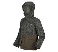 Giacca Hywell Kids impermeabile, stampata, foderata in rete, con cappuccio. Con tessuti DWR e Hydrafort. Adatto per passeggiate ed escursioni.