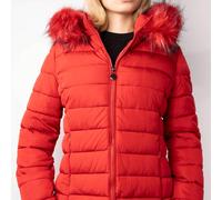 Giacca imbottita corta da donna con cappuccio, capospalla in peluche, calda ed essenziale, cappotto invernale con cerniera Affronta il freddo con stile con questa giacca imbottita essenziale, progetta