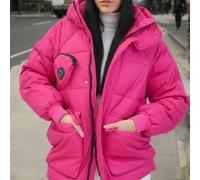 Giacca imbottita da donna, super confortevole, leggera e calda, essenziale per l'inverno. Caratteristiche: tasche e cappuccio, stile urbano e alla moda, cappotto trapuntato bomber per l'inverno. S/M,L