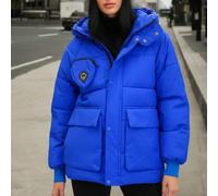 Giacca imbottita da donna, super confortevole, leggera e calda, essenziale per l'inverno. Caratteristiche: tasche e cappuccio, stile urbano e alla moda, cappotto trapuntato bomber per l'inverno. S/M,L