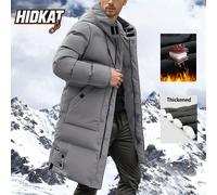 Giacca imbottita lunga e spessa da uomo, cappotto invernale, felpa con cappuccio casual, stile retrò da strada, campagna hip-hop, all'aperto, fitness OOTD, tasche con cerniera, comoda, essenziale per 