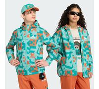 Giacca impermeabile adidas Minecraft Terrex 2 Layer CLIMAPROOF St Fade Ocean / Equipment Green / Fox Orange 9-10A