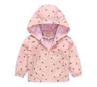 Giacca Impermeabile Bambina Ragazza Antipioggia Cappotto con Cappuccio e Zip Bambini Leggero Apertura Antivento Giacche a Vento Autunno Giacca da Trekking Softshell Giubbino Primavera 1-6 Anni