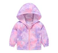 Giacca Impermeabile Bambina Ragazza Antipioggia Cappotto con Cappuccio e Zip Bambini Leggero Apertura Antivento Giacche a Vento Autunno Giacca da Trekking Softshell Giubbino Primavera 1-6 Anni