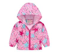 Giacca Impermeabile Bambina Ragazza Antipioggia Cappotto con Cappuccio e Zip Bambini Leggero Apertura Antivento Giacche a Vento Autunno Giacca da Trekking Softshell Giubbino Primavera 1-6 Anni