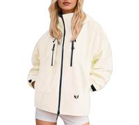 Giacca impermeabile da donna Cappuccio con Tasche Pioggia Softshell Giubbino Antipioggia antivento leggero ad asciugatura rapida poncho per All'aperto Campeggio Trekking